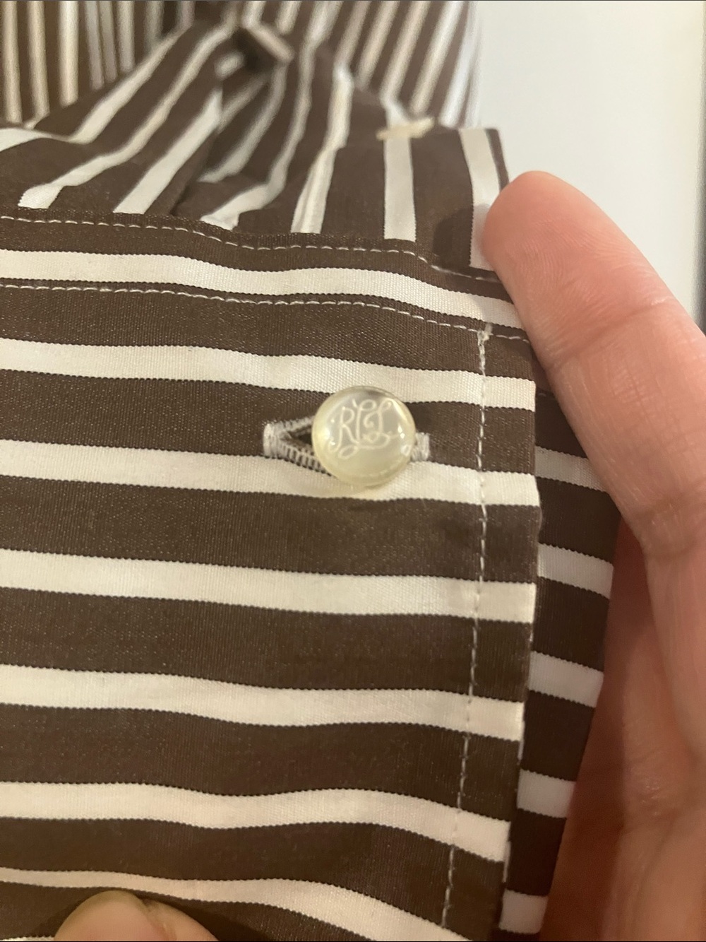 LAUREN RALPH LAUREN EASY CARE STRIPED BUTTON DOWN LONG SLEEVE SHIRT SIZE S - Picture 4 of 10